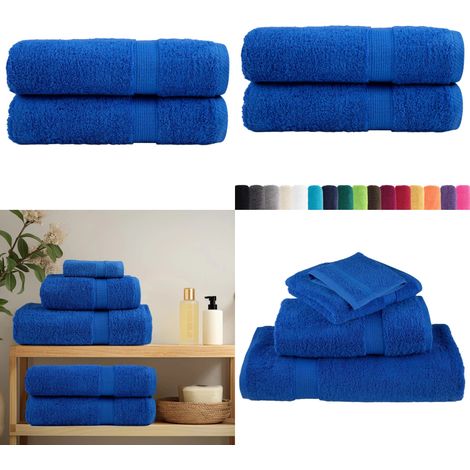 Premium Handtücher SOLUND 2 Stk. Blau 50x100 cm 600 g/m² - Baumwolle - Waschmaschinenwaschbar (1/5)