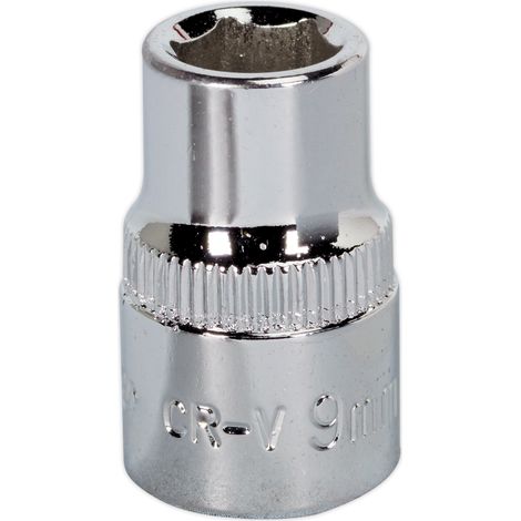 Sealey SP3809 Premier Fully Polished Socket 3/8""Sq Drive 9mm