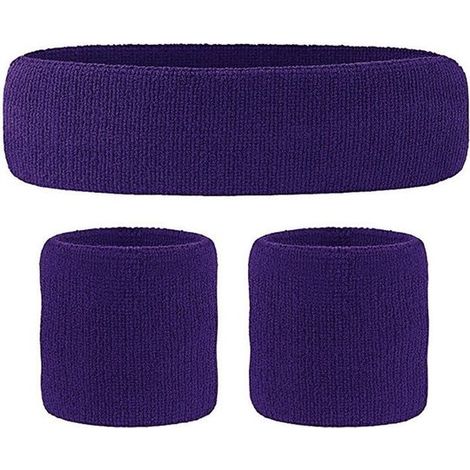 Dreierpack Schweißbänder, weiche Sportstirnbänder/Fitness-Armbänder aus Baumwolle, Unisex, geeignet für Fitness, Sport und Laufen, königsblau. (1/5)