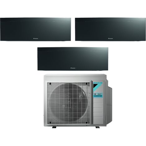 aire acondicionado daikin bluevolution trial split inverter aire acondicionado emura black iii serie 7+7+7 con 3mxm52n r-32 wi-fi integrado 7000+7000 color negro - garantía italiana