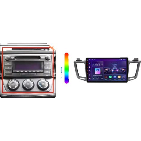 Radio para coche, pantalla táctil, compatibilidad con smartphone, compatible con Toyota RAV4 (XA40) 2012-2018, navegación GPS Android con ventilador de refrigeración integrado, V1 Pro (2 GB-64 GB) - A (1/2)