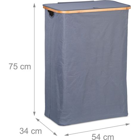 Cesto per la biancheria moderno bagno o camera da letto 60 x 40 x 40 cm pratico pieghevole in tessuto grigio 130013943