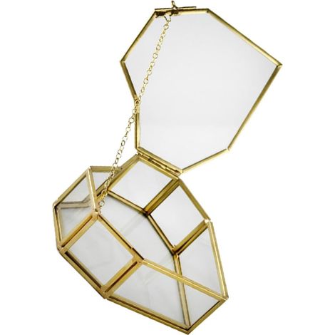 Boîte à Bijoux en Verre de Cœur Style Européen Classique, Boîte de Rangement Facile à Nettoyer pour Mariage et Bijoux (1/5)