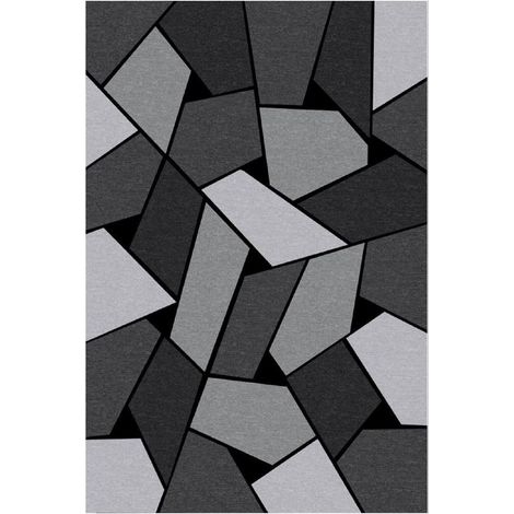 Tapis geometrique gris dimensions - 80x150 qualite superieure pour maison appartement bureau style elegant et durable confort optimal facile a nettoyer ideal salon et chambre
