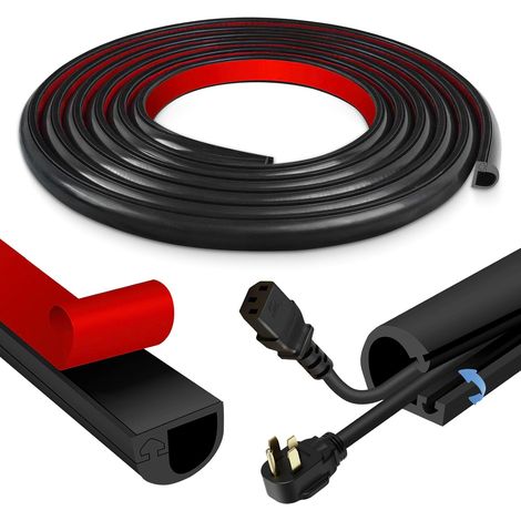 Goulotte Passe Cable Mural Cache Cable TV Mural adhésive Cache Fil Electrique Flexible Passe Fil en Silicone goulotte Electrique (Noir, 15mm×10mm×3m) (1/5)