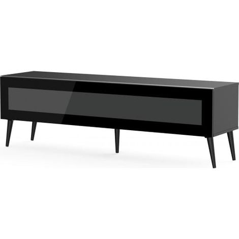 Meuble TV verre infrarouge et mélaminé noir Stockholm 160cm (1/5)