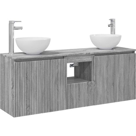 Bathroom Cabinet Set 3 pcs Grey Sonoma 49.5 x 35 x 63 cm vidaXL (1/5)