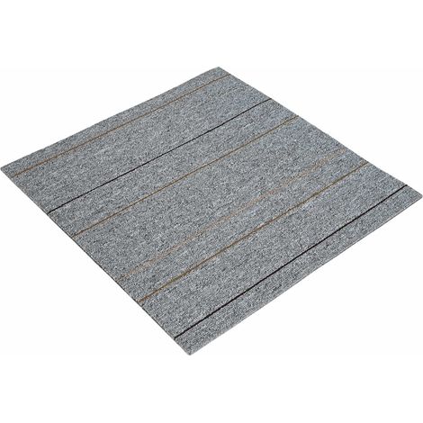 Carpet Tile Light Grey with Stripes 50 x 50 cm 20 pcs vidaXL