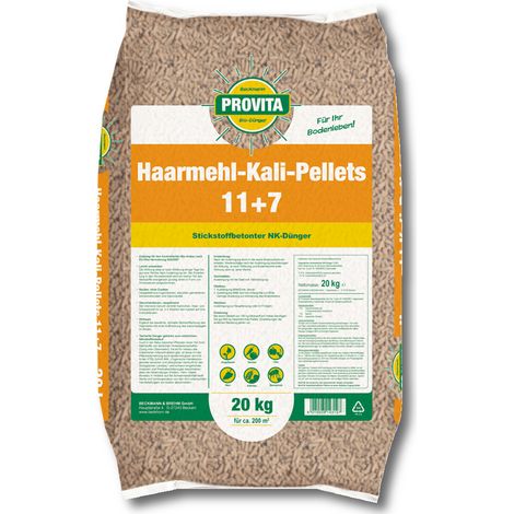 BECKMANN PROFI Provita granulés organiques de farine capillaire avec de la potasse 20 kg NK 11-7