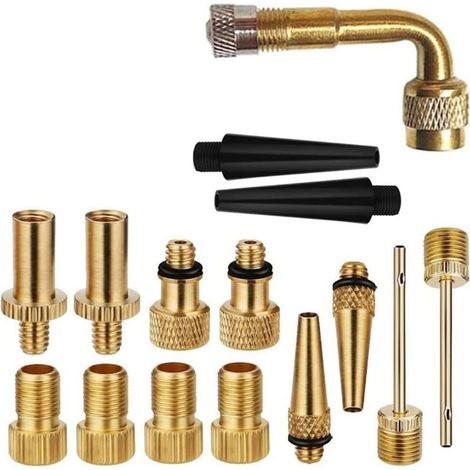 15 PCS Adaptateur de Pompe à Vélo en Cuivre avec Barre D'extension (1/5)