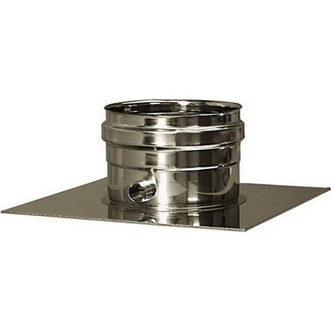 Piastra con drenaggio chiusa canna fumaria DN 350 tubo acciaio inox 316