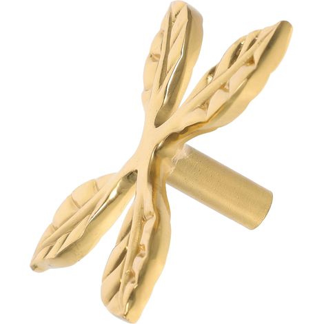 Bouton décoratif en laiton pour meuble, forme feuille, facile à installer, pour armoires, commodes et tables basses (1/5)