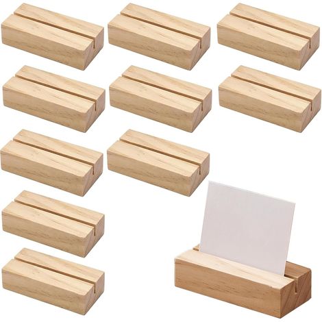 20 Pièces Porte Menu en Bois, Porte Photo de Table 7 x 2.3 x 1.7CM  Elégant Support Photo Conception Fente Inclinée, Support Menu Robuste pour Noms Table Cartes Place Photos Menus Mariage Fêtes (1/5)