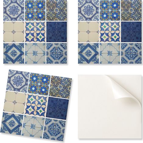 Baldosas de vinilo autoadhesivas para cocina con dise帽o de azulejos cer谩micos, 20x20x20 cm.