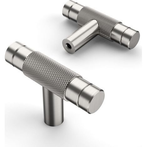 10 Pièces T-Bouton de Meuble Argenté Boutons de Porte pour Placards Bouton Porte Cuisine Boutons de Placard Bouton Porte Poignée Cuisine Poignet Meuble (1/5)