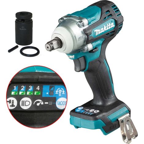 Makita DTW300Z 18v LXT Brushless Impact Wrench 1/2"" Drive 4 Speed + 21mm Socket