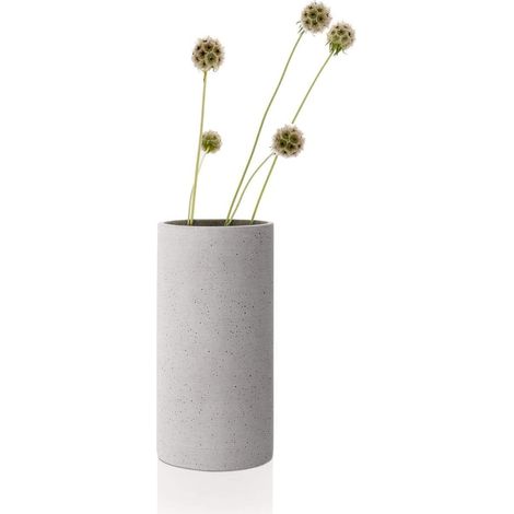 Vase en béton Gris Clair H 24 cm Ø 12 cm (1/4)