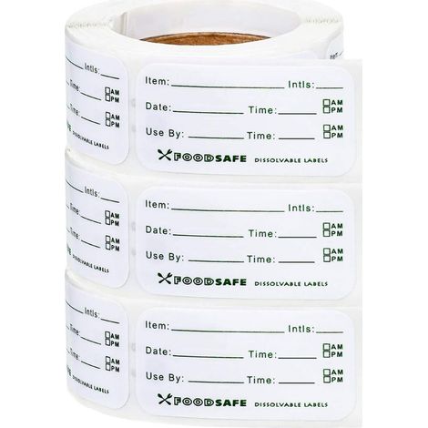 Food labels for the catering industry, date labels for food storage, removable freezer labels for containers, easy to remove, best before date stickers (1/5)