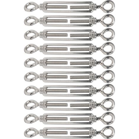 10 Stück Ösen- und Ösen-Spannschloss-Drahtspanner-Sieb Edelstahl-Seilspanner M6 (1/5)