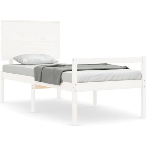 Lit pour personne âgée et tête de lit simple bois massif (1/5)
