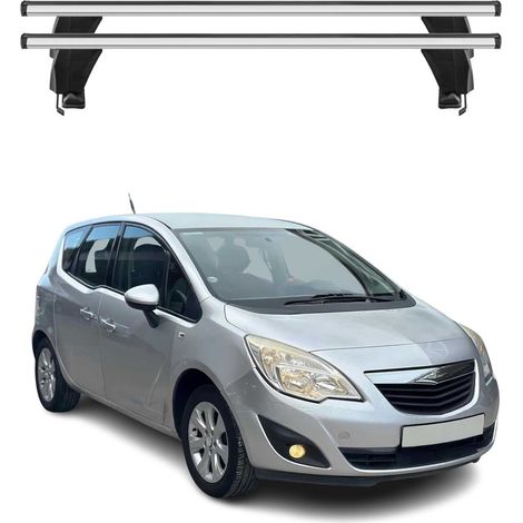 OMAC Dachträger Querträger Alu für Opel Meriva II 2010-2017 – Abschließbar – T-Nut – City-Crash-getestet – Max. 50 kg Silber