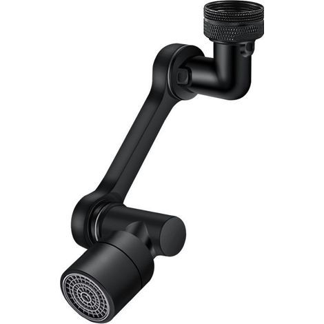 Yarona Robinet, rallonge de robinet, adaptateur de robinet de cuisine, rallonge de robinet de cuisine, robinet multifonctionnel pivotant à 1080 degrés, rallonge de robinet (noir) (1/5)