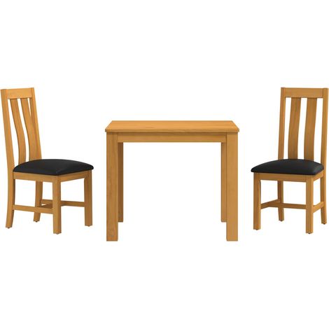 Ensemble de salle à manger 3 pc Noir Bois de chêne massif vidaXL (1/5)