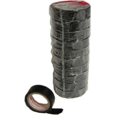 10x Rubans isolation PVC 15mm L10m noirs