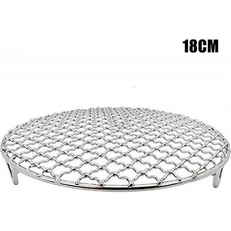 Grille de barbecue ronde en acier inoxydable, Ø 15, 18, 20, 24 ou 29 cm, neuve (18 cm). (1/4)
