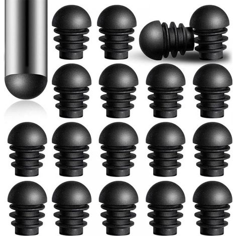 Bouchons de protection pour pieds de chaise – Lot de 24 pièces en plastique, diamètre extérieur 15,8 mm, embouts ronds avec inserts (1/5)