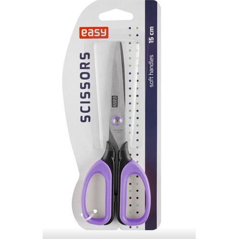 Tijeras escolares de 15 cm, moradas, f谩ciles de usar
