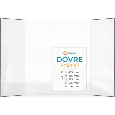 Vitre Dovre PHOENIX 1 - Verre Prismatique pour insert - (185 + 435 + 185) x 495 mm (L2+L1+L3 x H1) - 4 mm (1/5)