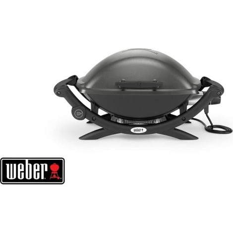 Weber – Barbecue électrique portable 2200W – Grille en fonte émaillée 43x32cm – Thermostat réglable – Pour petits espaces