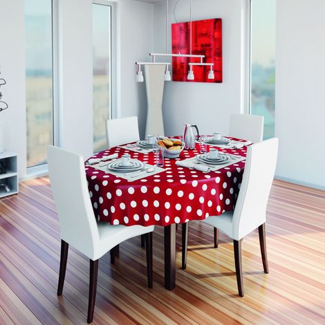 Nappe Ovale Manhattan Rouge Design élégant, Résistante Aux Taches - D-c-table
