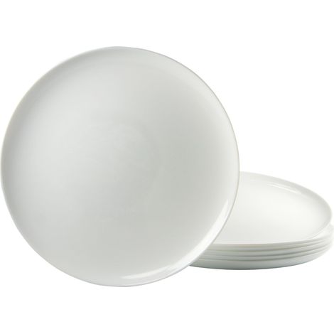 20827, Série Italie Party, set de vaisselle de 6 pièces, assiette à pizza de 33 cm en verre opale. (1/5)