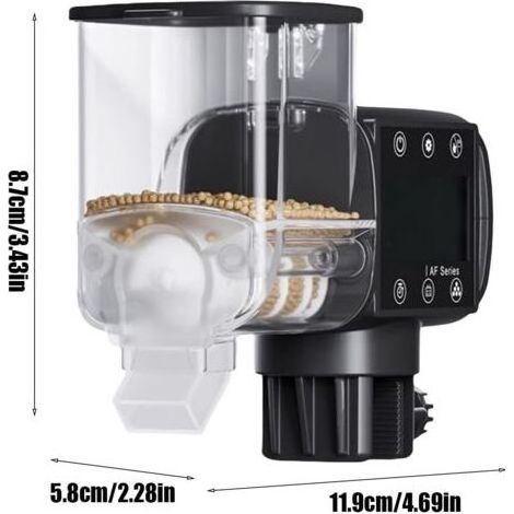 Mangeoire automatique pour tortues - Alimentée par piles - Minuteur numérique programmable - Distributeur de nourriture intelligent pour les vacances, les voyages en plein air, la maison