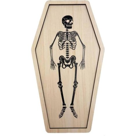 Flat Wooden Tray Display Table, Coffin with Skeleton, Size up to 4 (1/5)