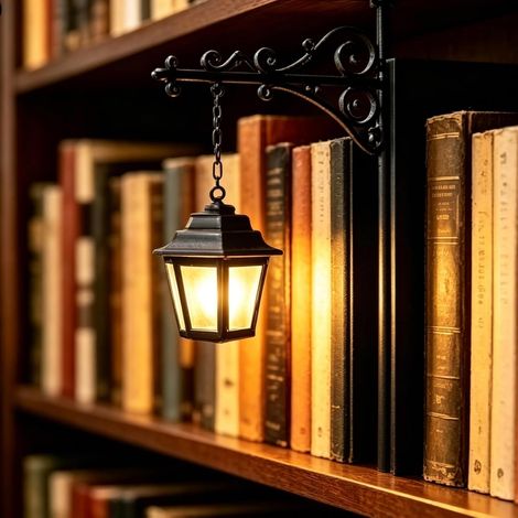 Lampe d'étagère, lampe d'étagère décorative de lanterne de bibliothèque, lampe d'étagère de lecture, décoration de lumière écrite de livre antique de LED, coin de lecture, cadeau de fan de livre (1/5)