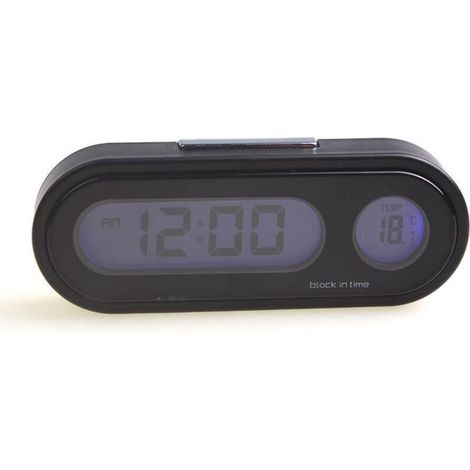 Reloj electrónico iluminado para el salpicadero del coche con indicador de temperatura. (1/5)