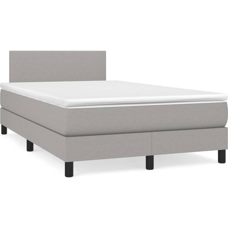 Maison Exclusive - Giroletto a Molle con Materasso Grigio Chiaro 120x200cm Tessuto (1/5)