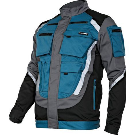 Sweat-shirt noir, gris et turquoise. Bandes réfléchissantes. Taille 2XL, CE, Lahti (1/4)
