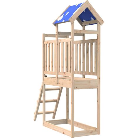 Torre da Gioco Marrone 52,5 x 110,5 x 215 cm Pino massello vidaXL