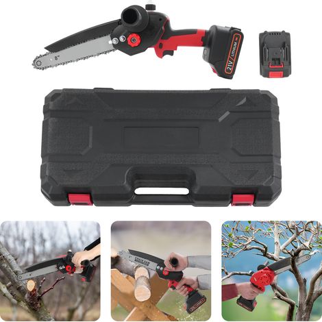 Mini Chainsaw Cordless 8 inch: Electric Chainsaw Battery Powered, Brushless Chain Saw with Auto Oiler, 2pcs Battery, Handheld Saw for Tree Branch Wood Cutting,Gardening Tools for Men Dad (1/5)