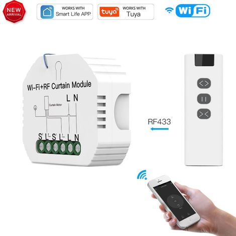 Interrupteur d'éclairage WiFi monobloc avec télécommande et relais intelligents sans fil Alexa avec prise en charge d'Alexa (1/5)