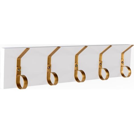 Porte-manteau élégant blanc et doré - Blanc satiné avec touches dorées (1/3)