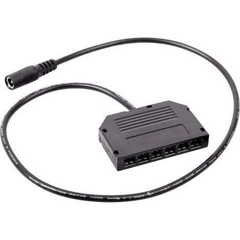 Distributeur LED 6 voies 0,25m 12/24V avec câble et connecteur rond pour le raccordement au transformateur Bande Bandeau Ruban Eclairage (1/2)