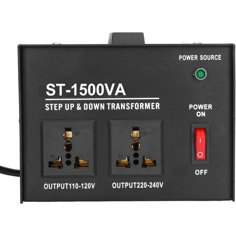 Transformateur AC 1500W avec protection multiple, régulateur de tension variable, convertisseur de courant 220V-110V, prise UE, alimentation stable pour appareils électroniques, sécurité renforcée. (1/5)