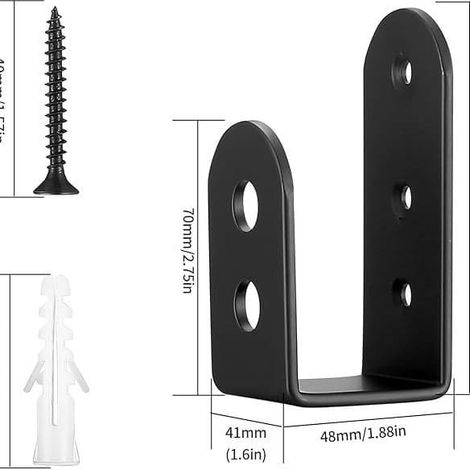 Serrure de sécurité pour porte, lot de 4 unités, en métal, couleur noire, pour portail, garage et grange.-AquaForge (1/5)