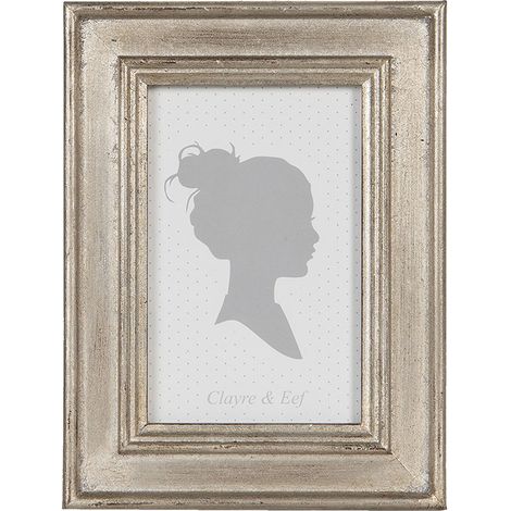 Cadre photo 10x15 cm en bois argenté style campagne rectangulaire à poser et suspendre - PANGIVO