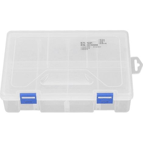 Boîte compartimentée à 2 niveaux et 8 compartiments pour petits accessoires, conteneur de rangement transparent en PP avec système de réglage